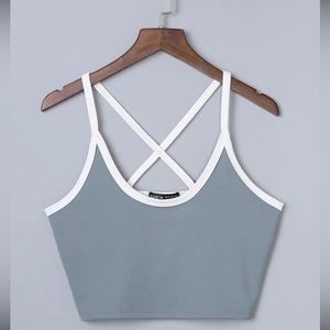 Size small, blue top from SHEIN.